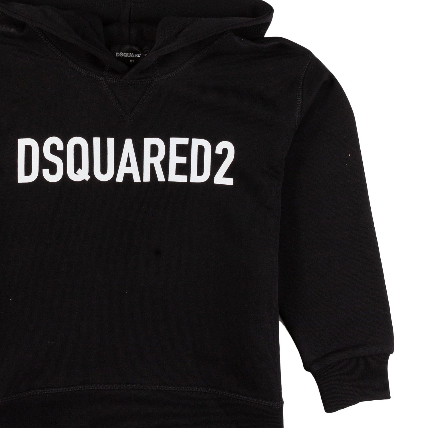 FELPA HOODIE NERA CON LOGO BIANCO - annameglio.com abbigliamento moda