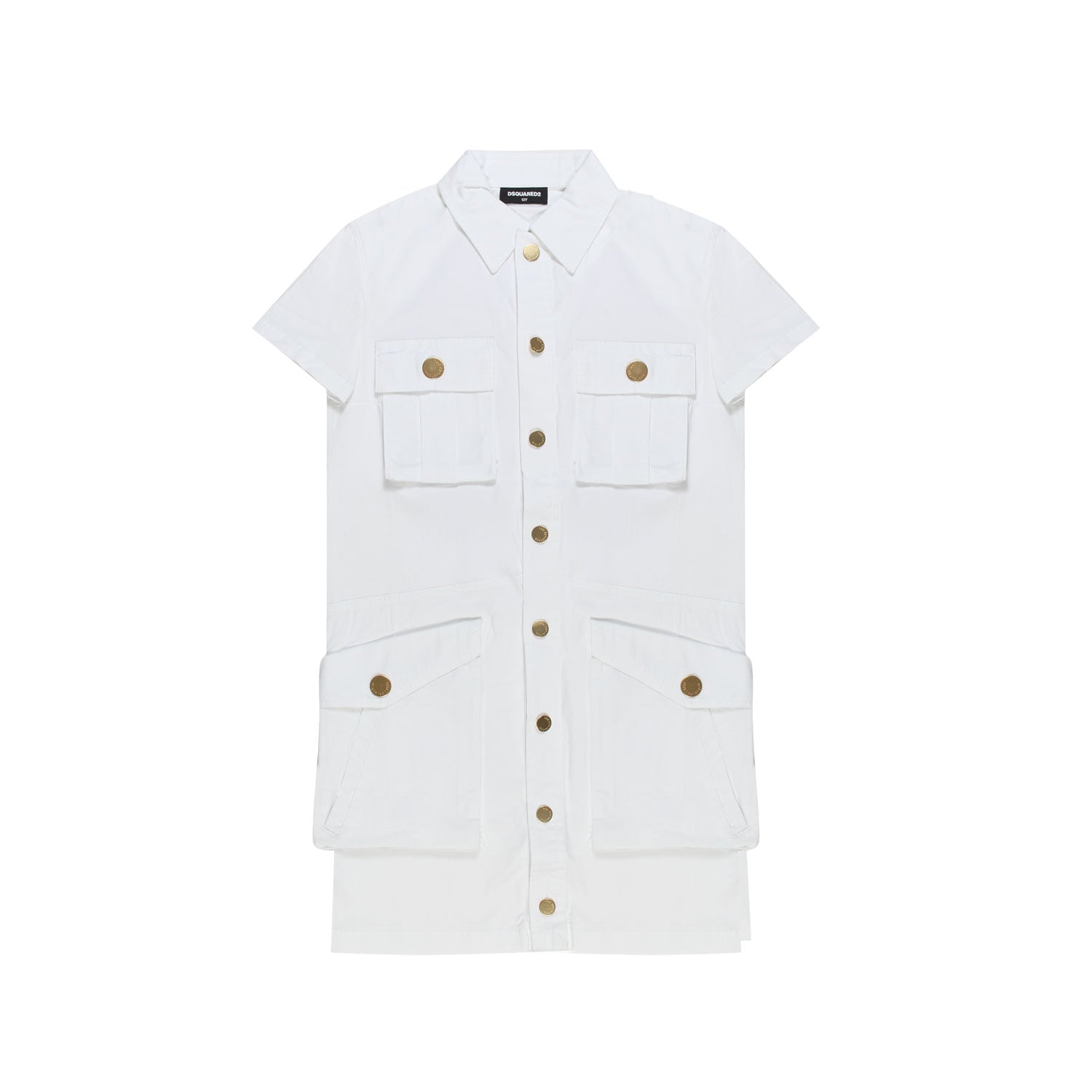 VESTITO CHEMISIER BIANCO E ORO BAMBINA TEEN - annameglio.com abbigliamento moda