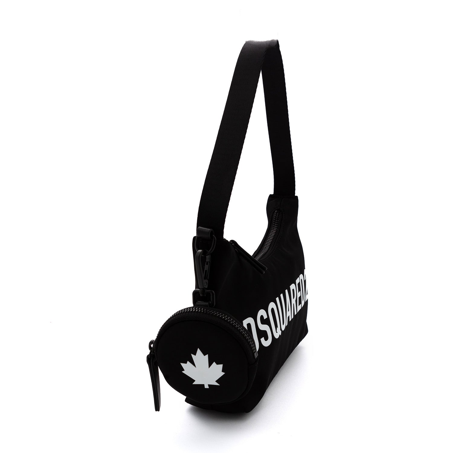 BORSA A SPALLA NERA CON LOGO BIANCO E ASTUCCIO - annameglio.com abbigliamento moda