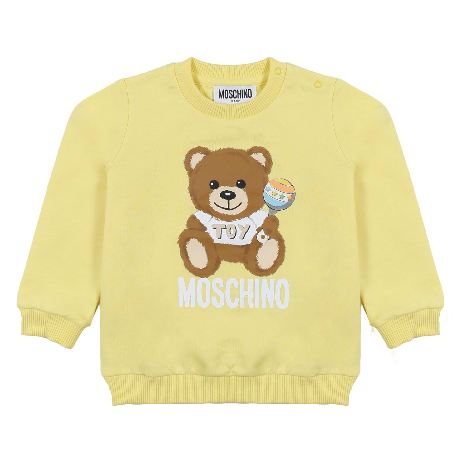 FELPA GIALLO CHIARO CON TEDDY BEAR BIMBO E BIMBA - annameglio.com abbigliamento moda