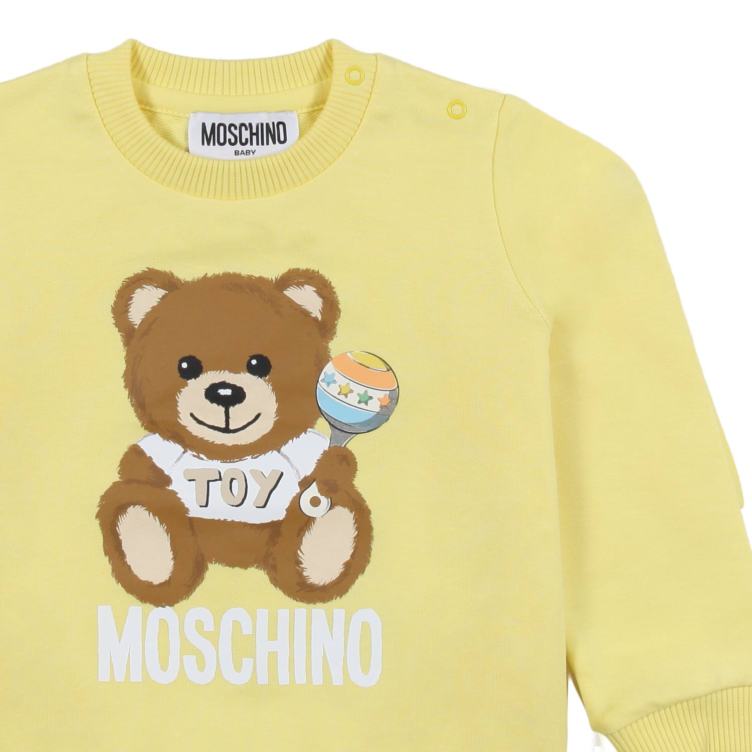 FELPA GIALLO CHIARO CON TEDDY BEAR BIMBO E BIMBA - annameglio.com abbigliamento moda