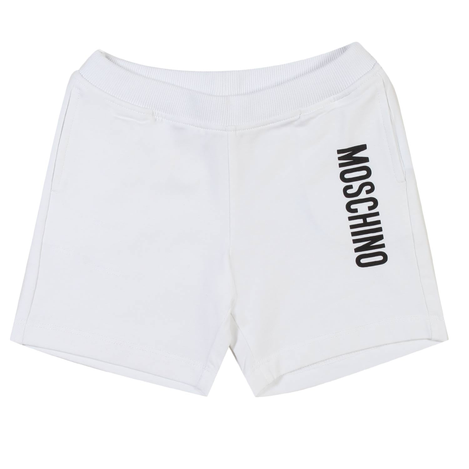 SHORTS FELPA BIANCO CON LOGO NERO BIMBO E BIMBA - annameglio.com abbigliamento moda