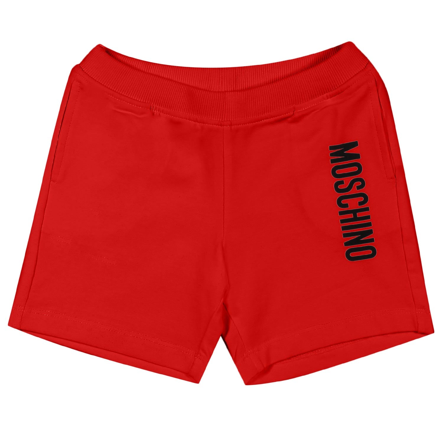 SHORTS FELPA ROSSO CON LOGO NERO BIMBO E BIMBA - annameglio.com abbigliamento moda