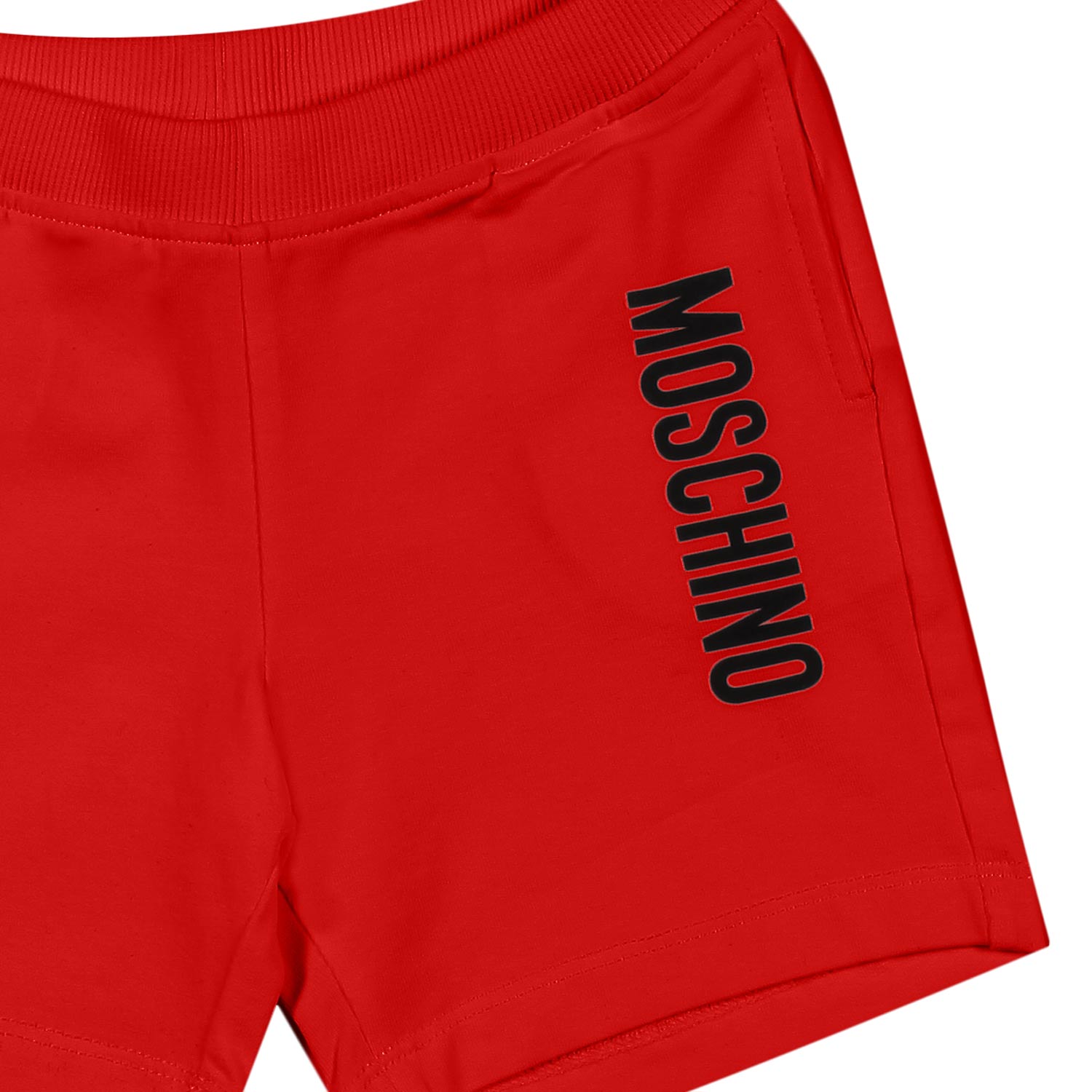 SHORTS FELPA ROSSO CON LOGO NERO BIMBO E BIMBA - annameglio.com abbigliamento moda