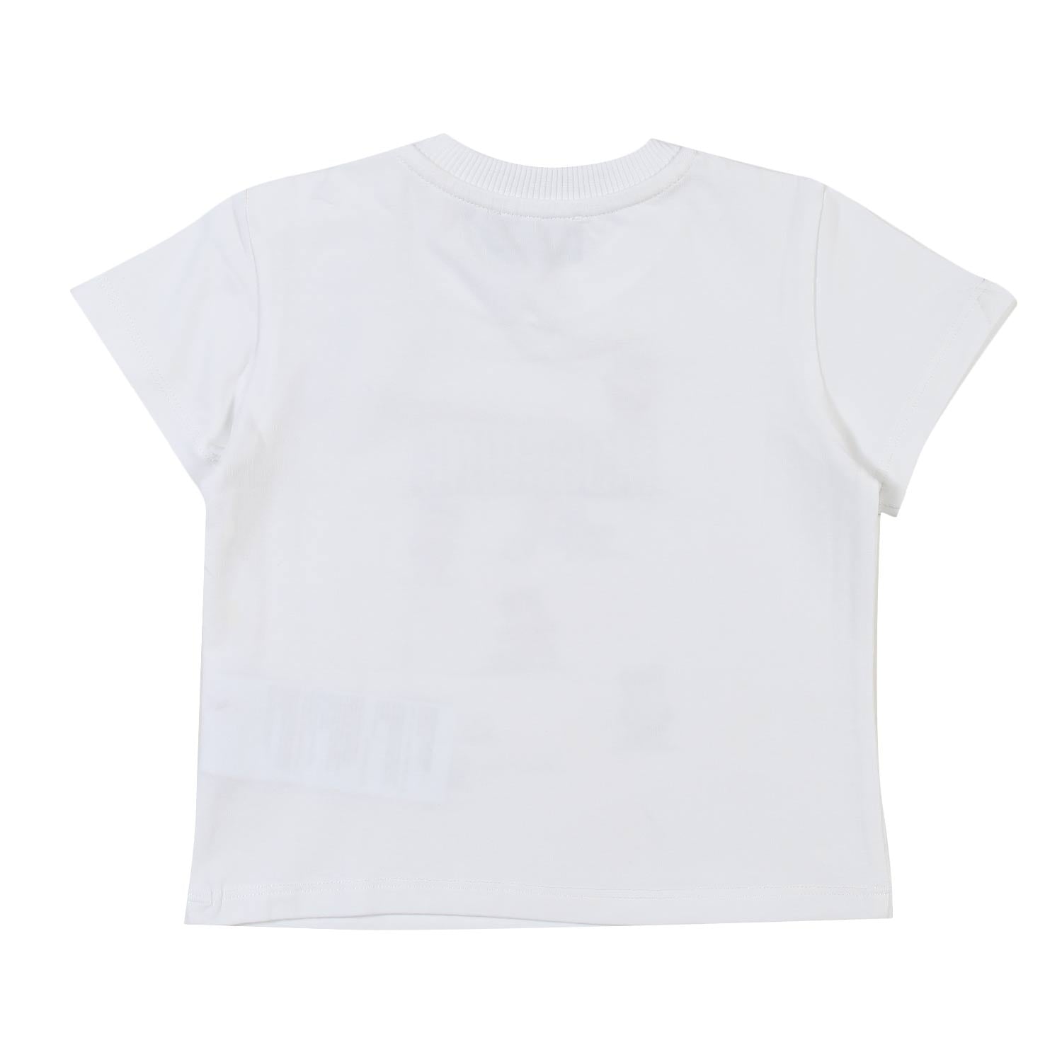 T-SHIRT BIANCA CON ORSACCHIOTTI CALCIATORI BIMBO - annameglio.com abbigliamento moda