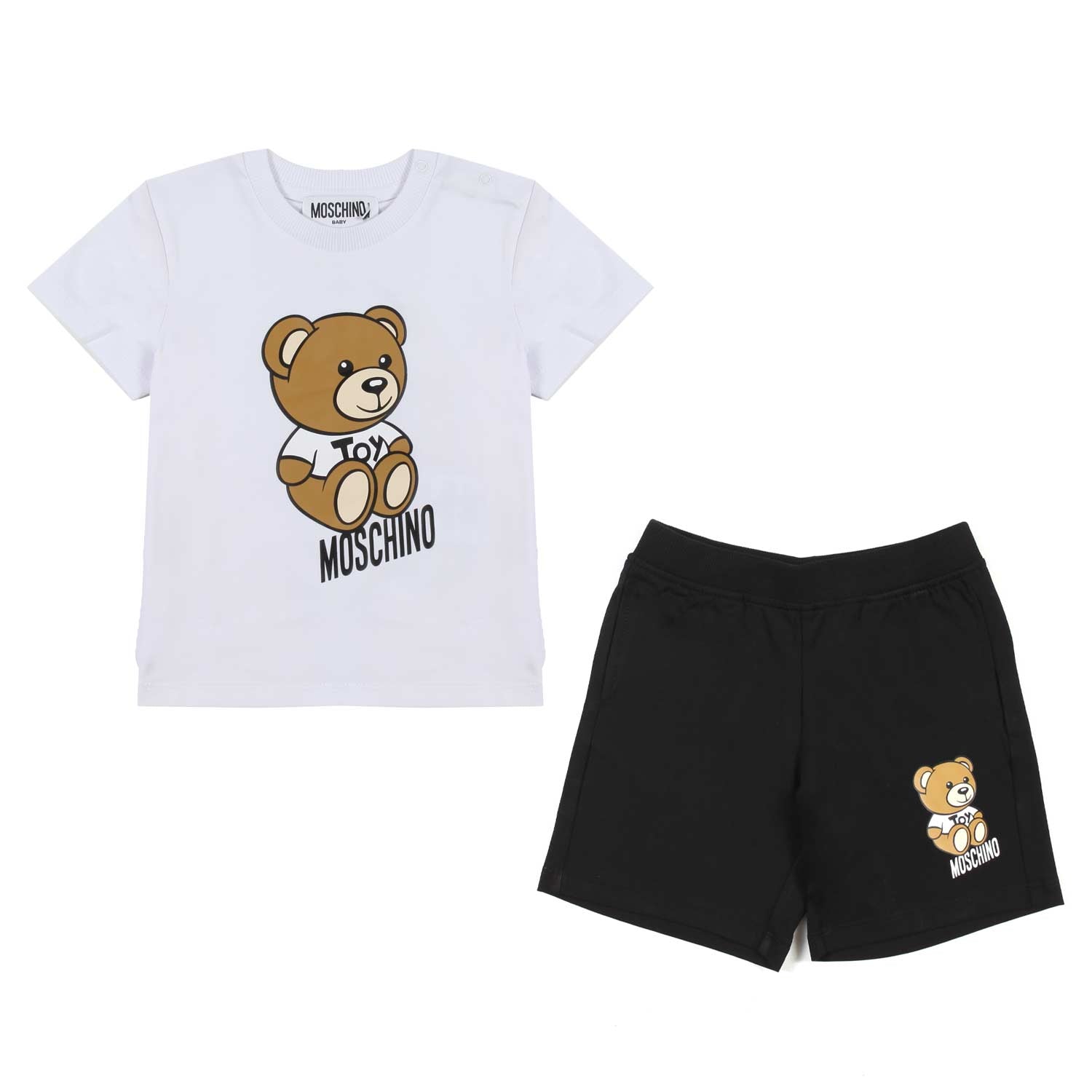 SET BIANCO E NERO CON TEDDY BEAR BIMBO E BIMBA - annameglio.com abbigliamento moda