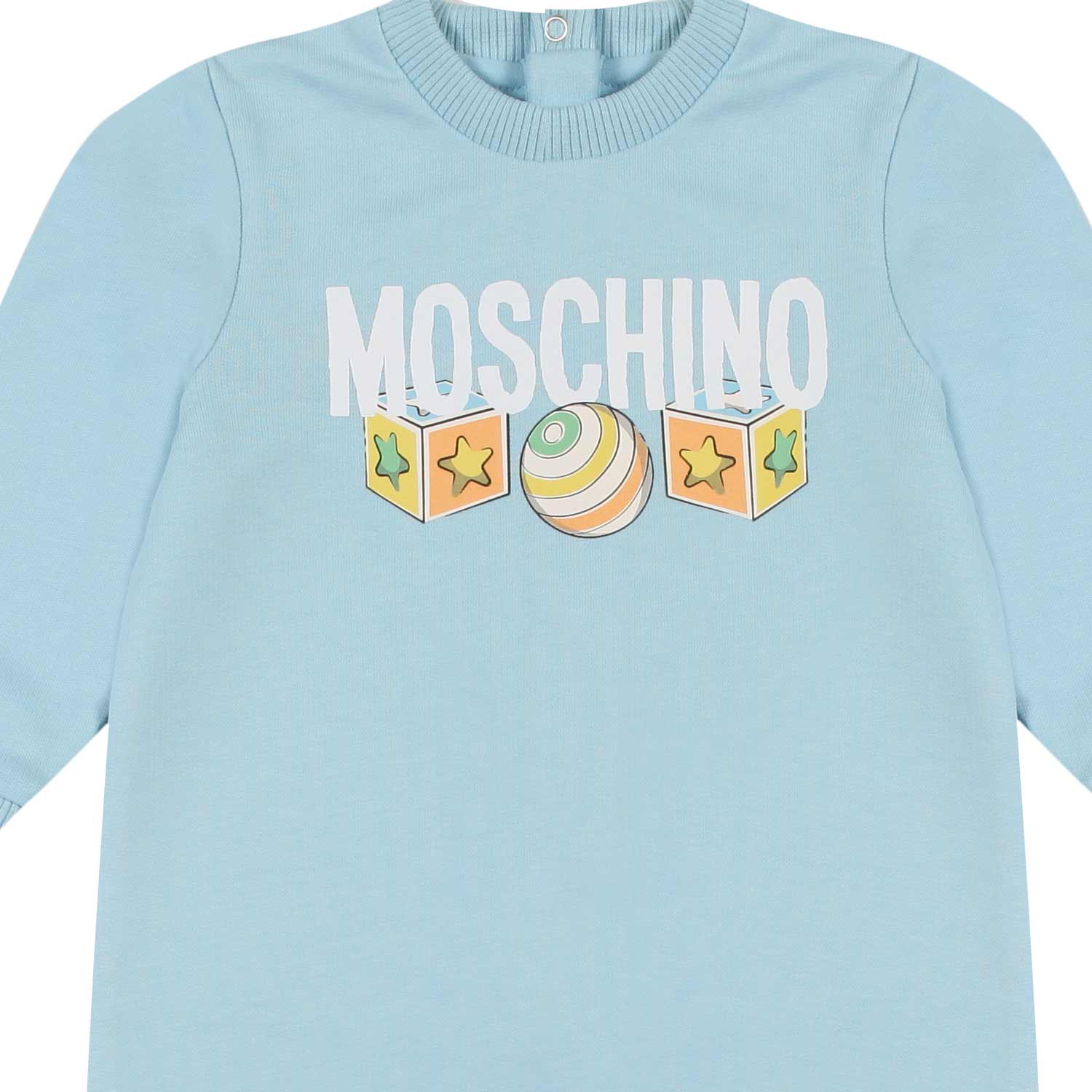 TUTINA CELESTE CON STAMPE MULTICOLOR - annameglio.com abbigliamento moda