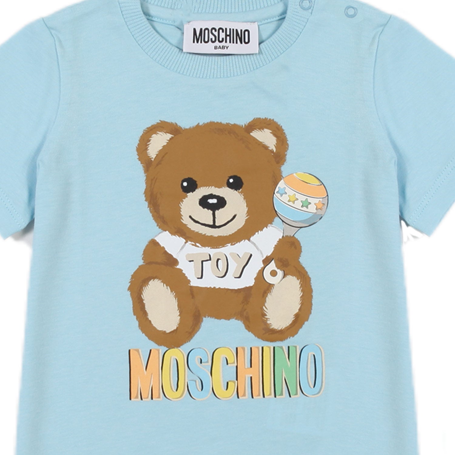 PAGLIACCETTO CELESTE CON STAMPA TEDDY BEAR - annameglio.com abbigliamento moda