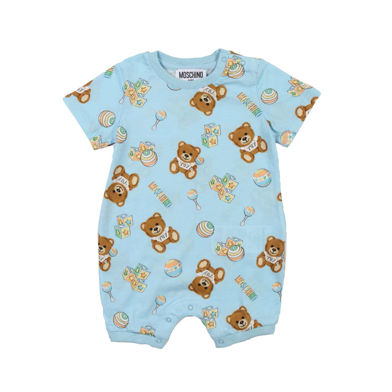 PAGLIACCETTO CELESTE CON STAMPE TEDDY BEAR - annameglio.com abbigliamento moda