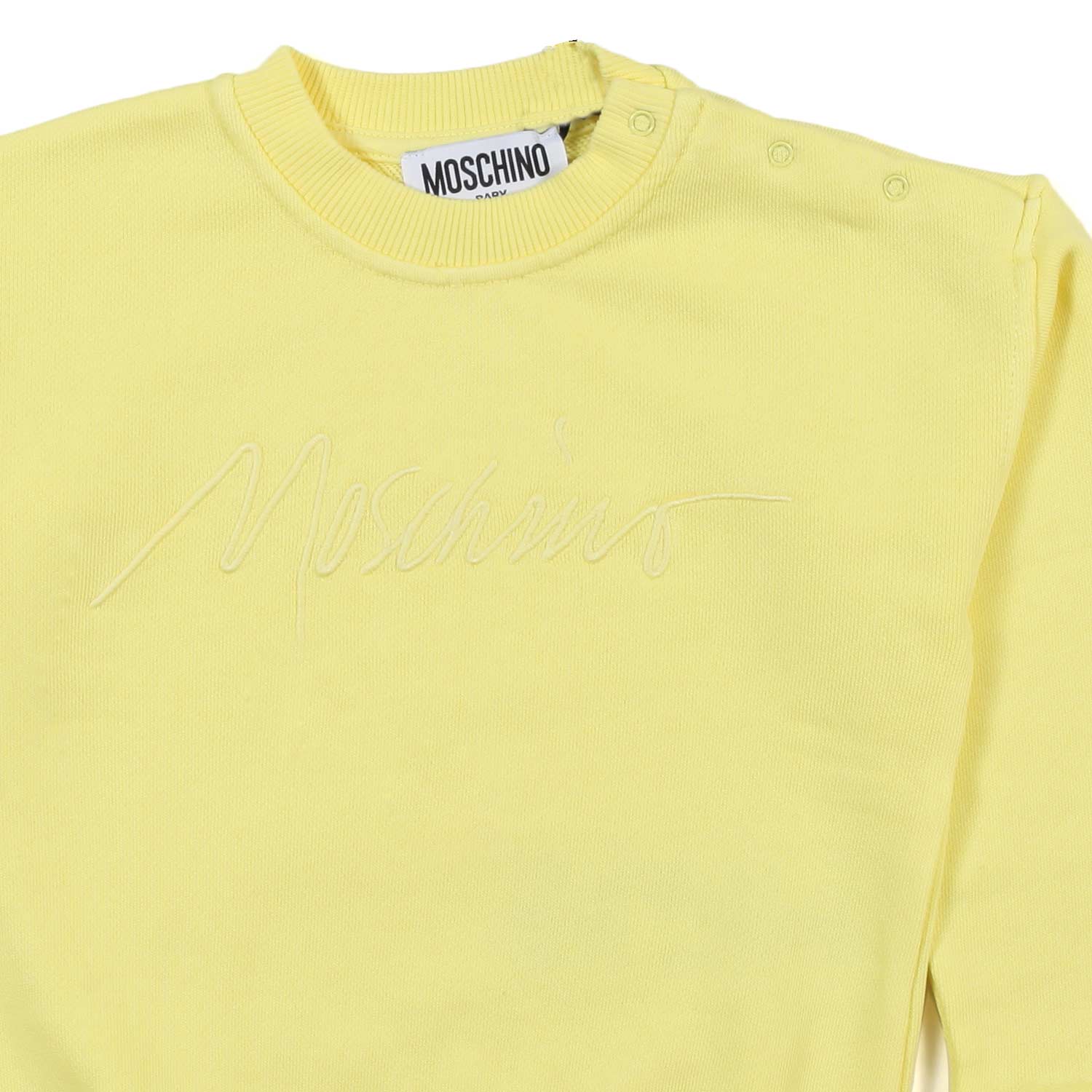 FELPA GIALLO CHIARO CON RICAMO BIMBO E BIMBA - annameglio.com abbigliamento moda