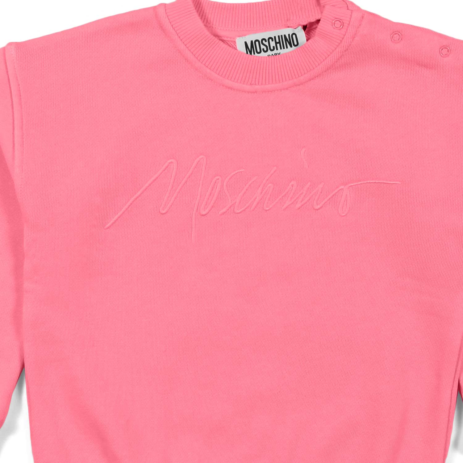 FELPA ROSA SALMONE CON LOGO RICAMATO BIMBA - annameglio.com abbigliamento moda