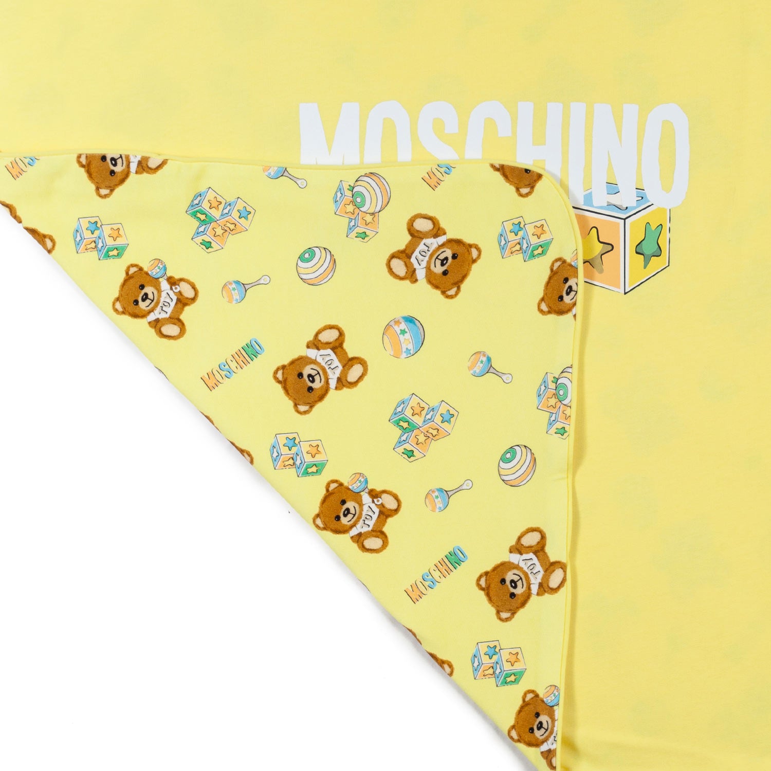 COPERTA UNISEX GIALLA CON MINI STAMPE TEDDY BEAR - annameglio.com abbigliamento moda