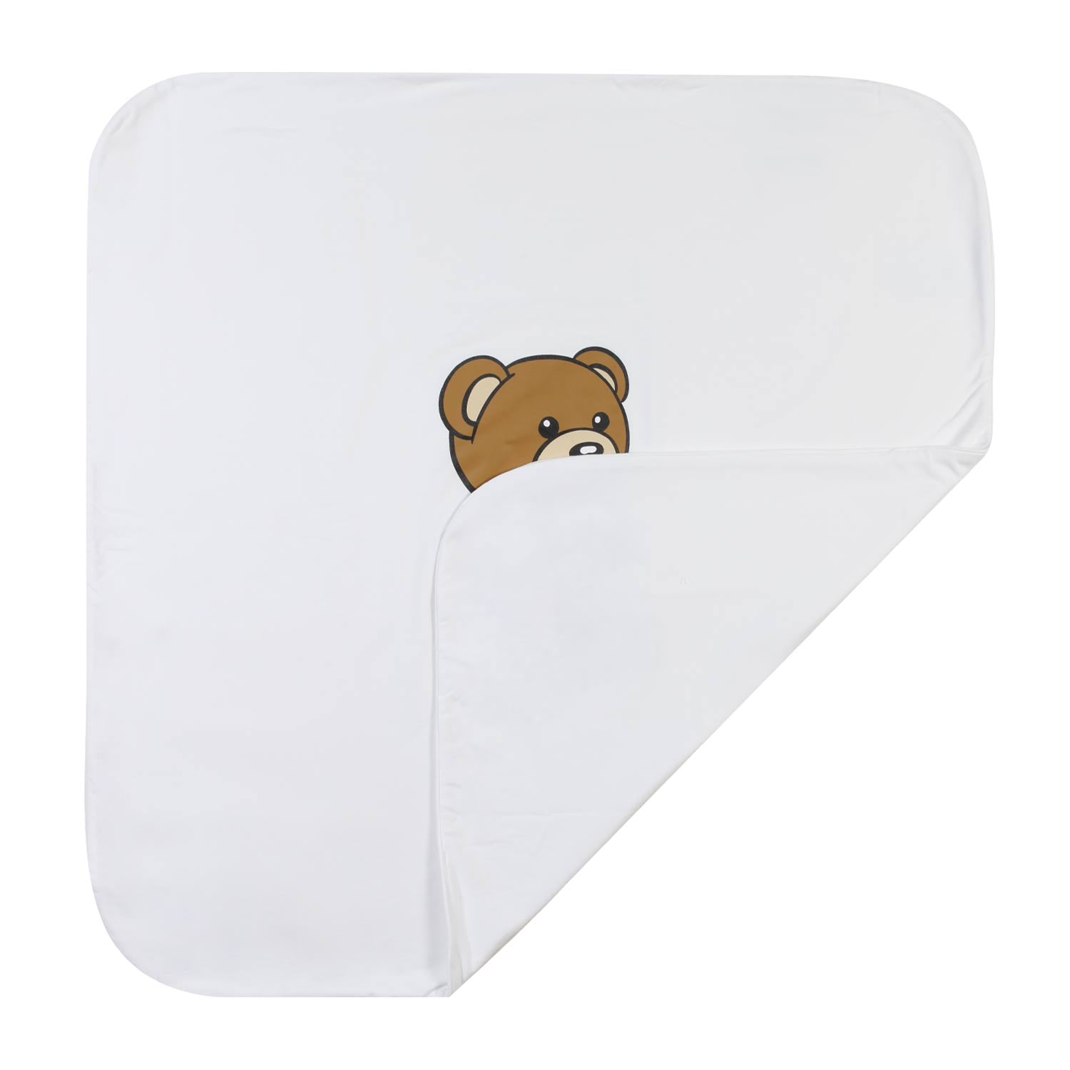 COPERTA UNISEX BIANCA CON STAMPA TEDDY BEAR - annameglio.com abbigliamento moda