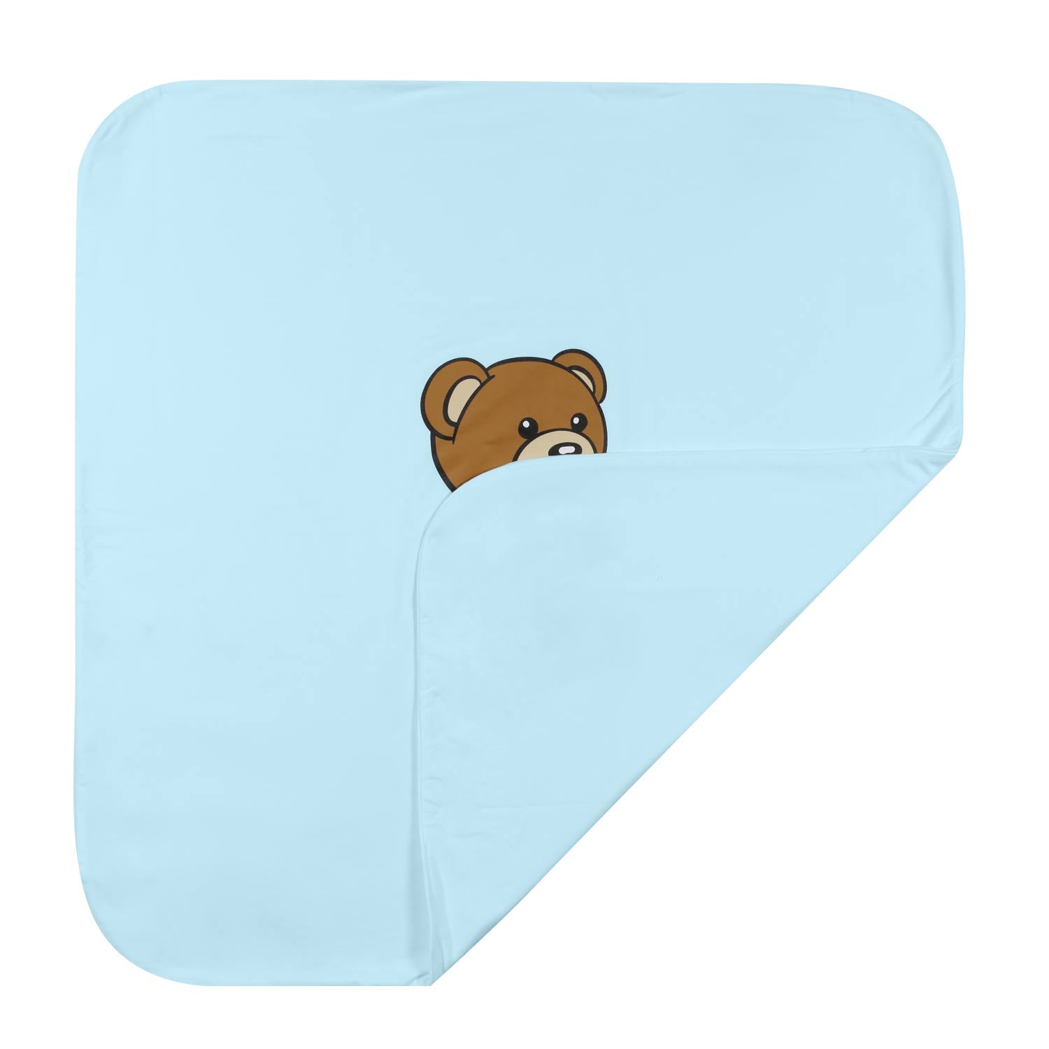 COPERTA CELESTE CON STAMPA TEDDY BEAR - annameglio.com abbigliamento moda
