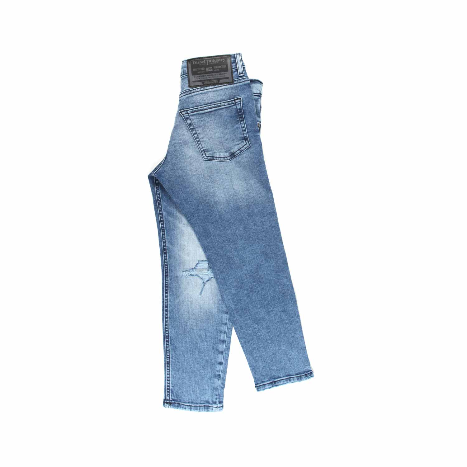 JEANS BLU CHIARO CON STRAPPI BAMBINO E TEENAGER - annameglio.com abbigliamento moda