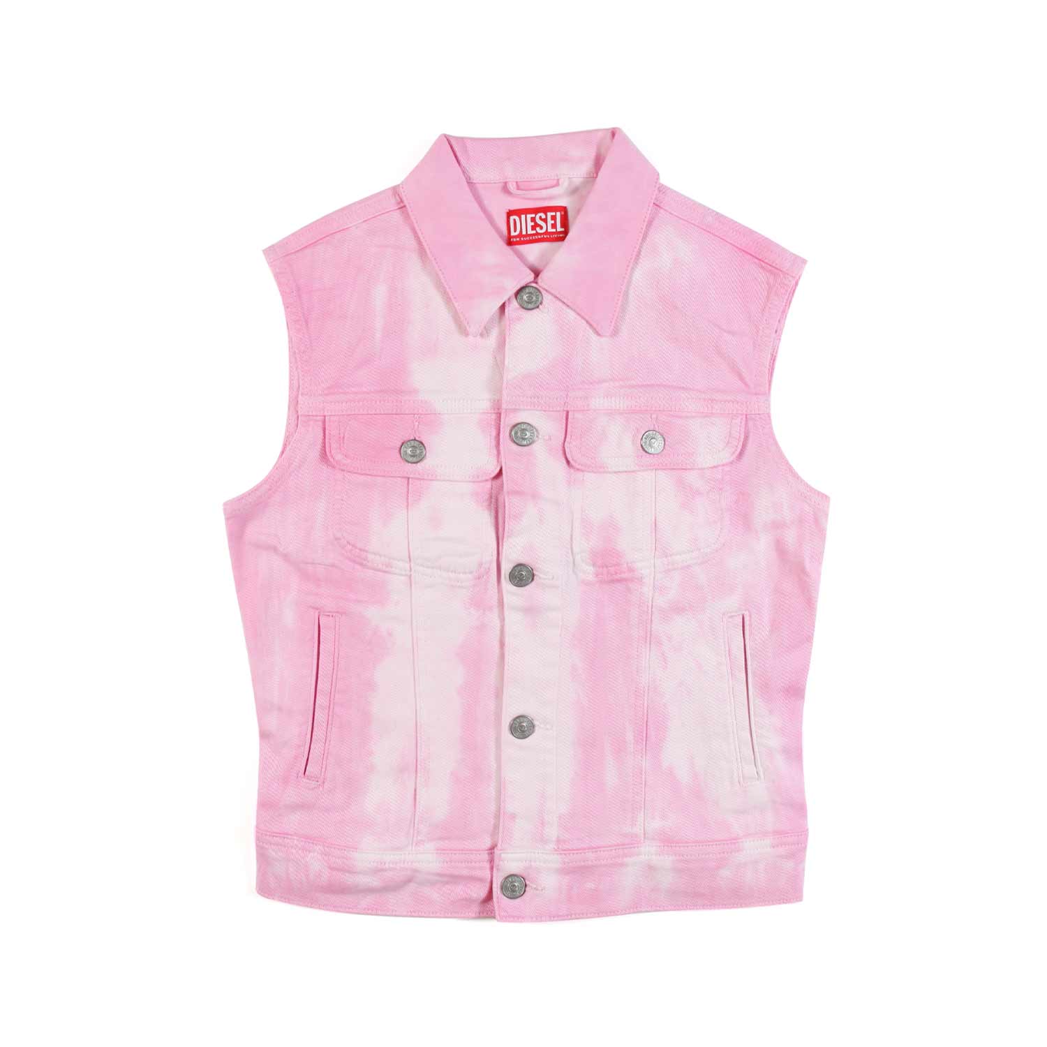 GILET DI JEANS ROSA TIE-DYE BAMBINA E TEENAGER - annameglio.com abbigliamento moda