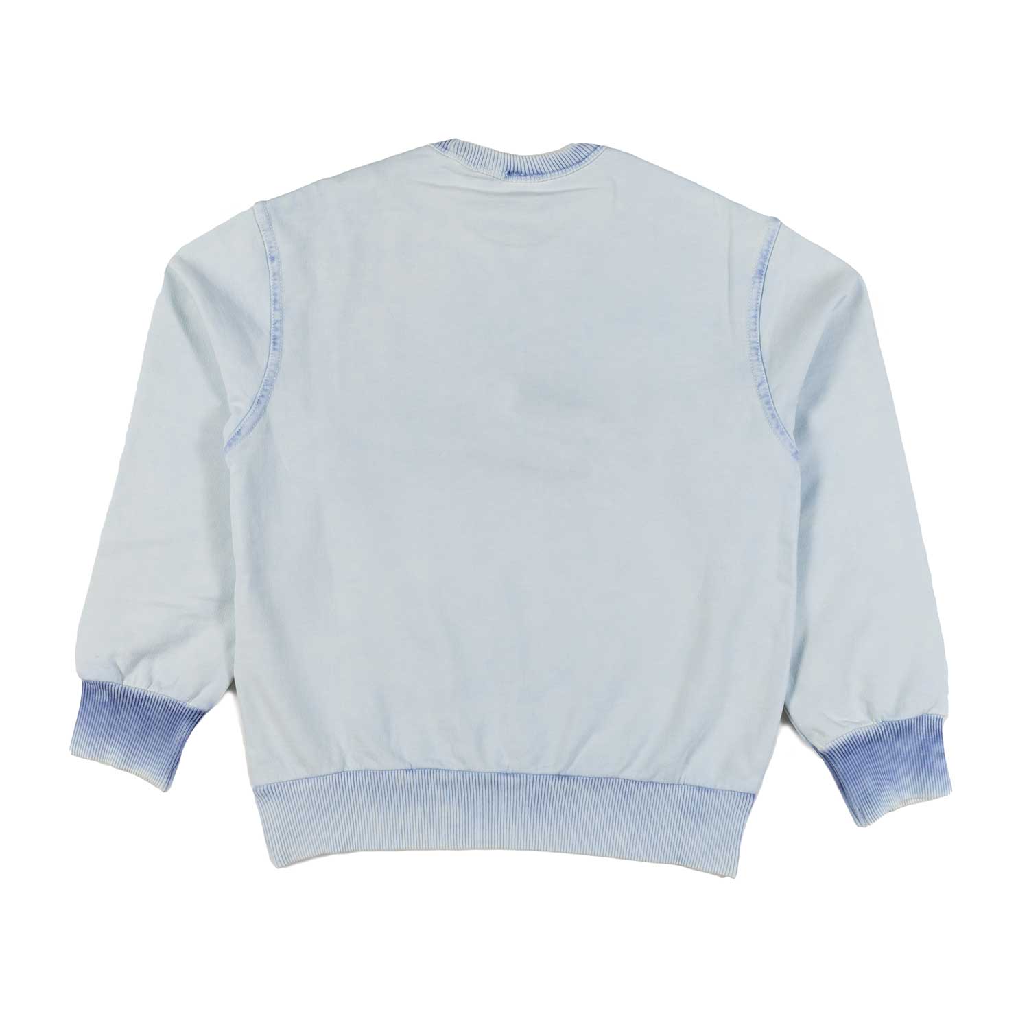 FELPA UNISEX CELESTE CON LOGO BLU SBAVATO - annameglio.com abbigliamento moda