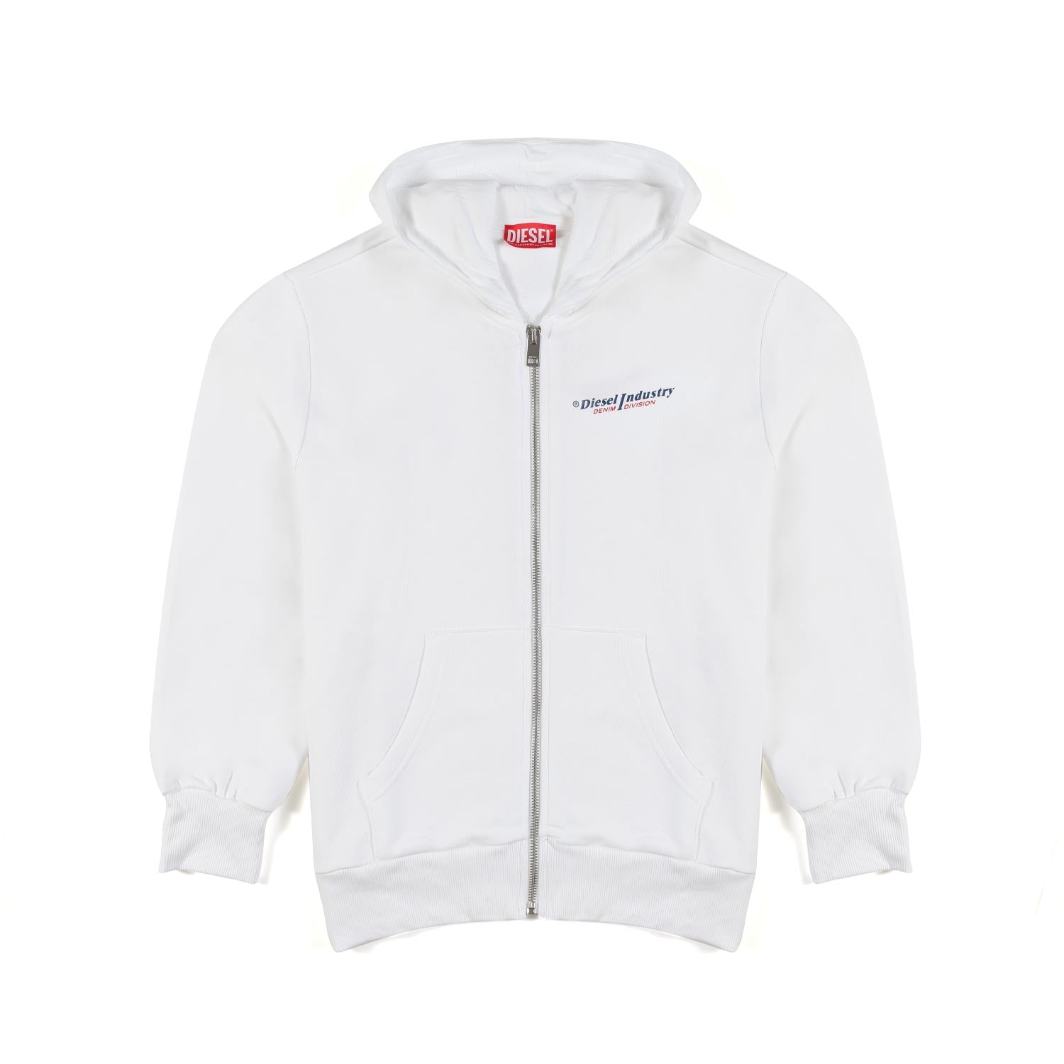 FELPA BIANCA CON CAPPUCCIO E CHIUSURA ZIP - annameglio.com abbigliamento moda