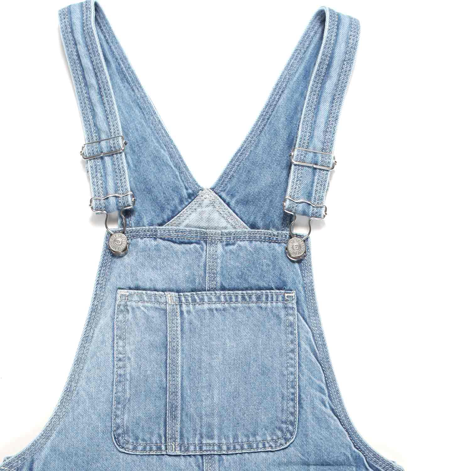 SHORTS SALOPETTE UNISEX DI JEANS BLU CHIARO - annameglio.com abbigliamento moda