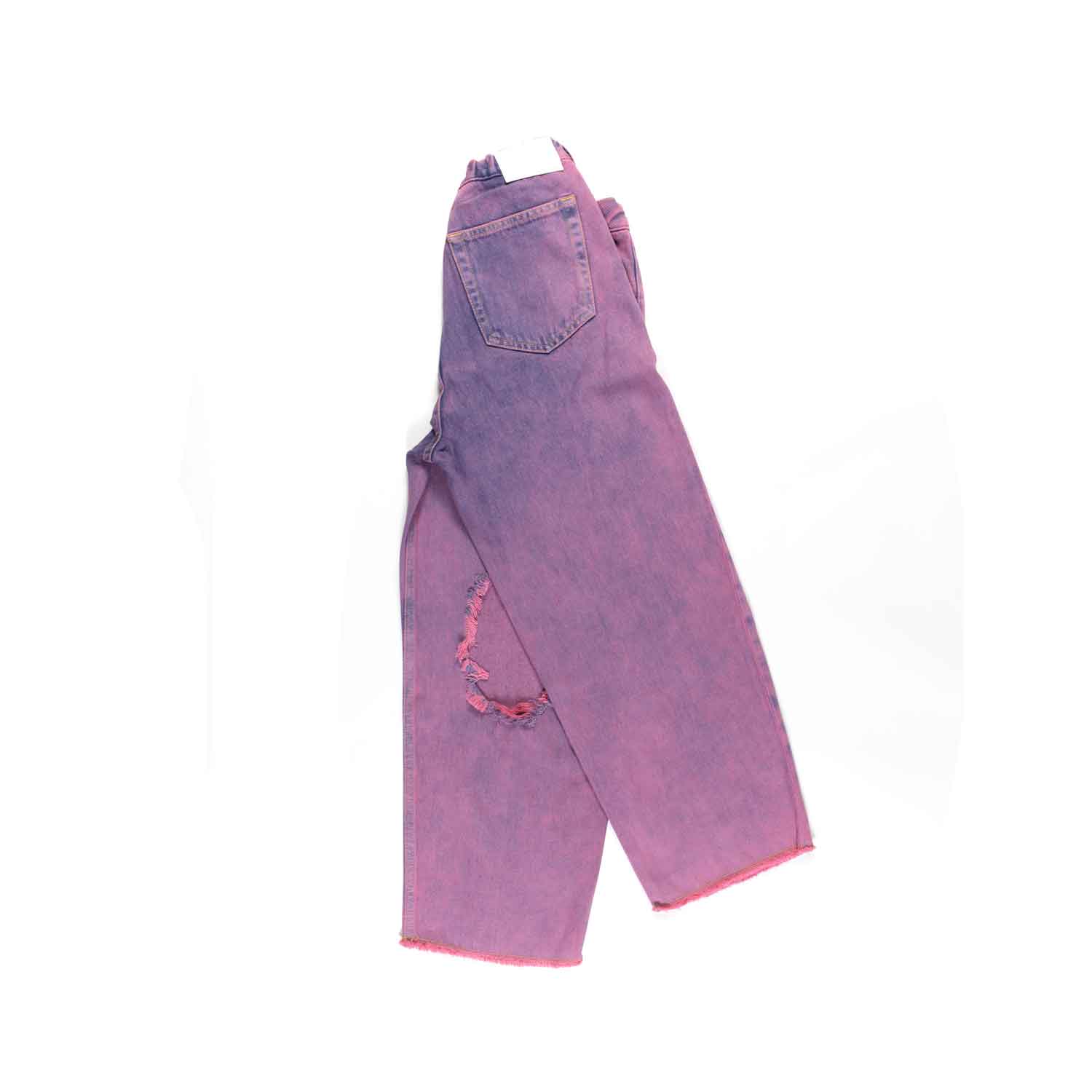 JEANS WIDE LEG BLU E FUCSIA TIE DYE - annameglio.com abbigliamento moda