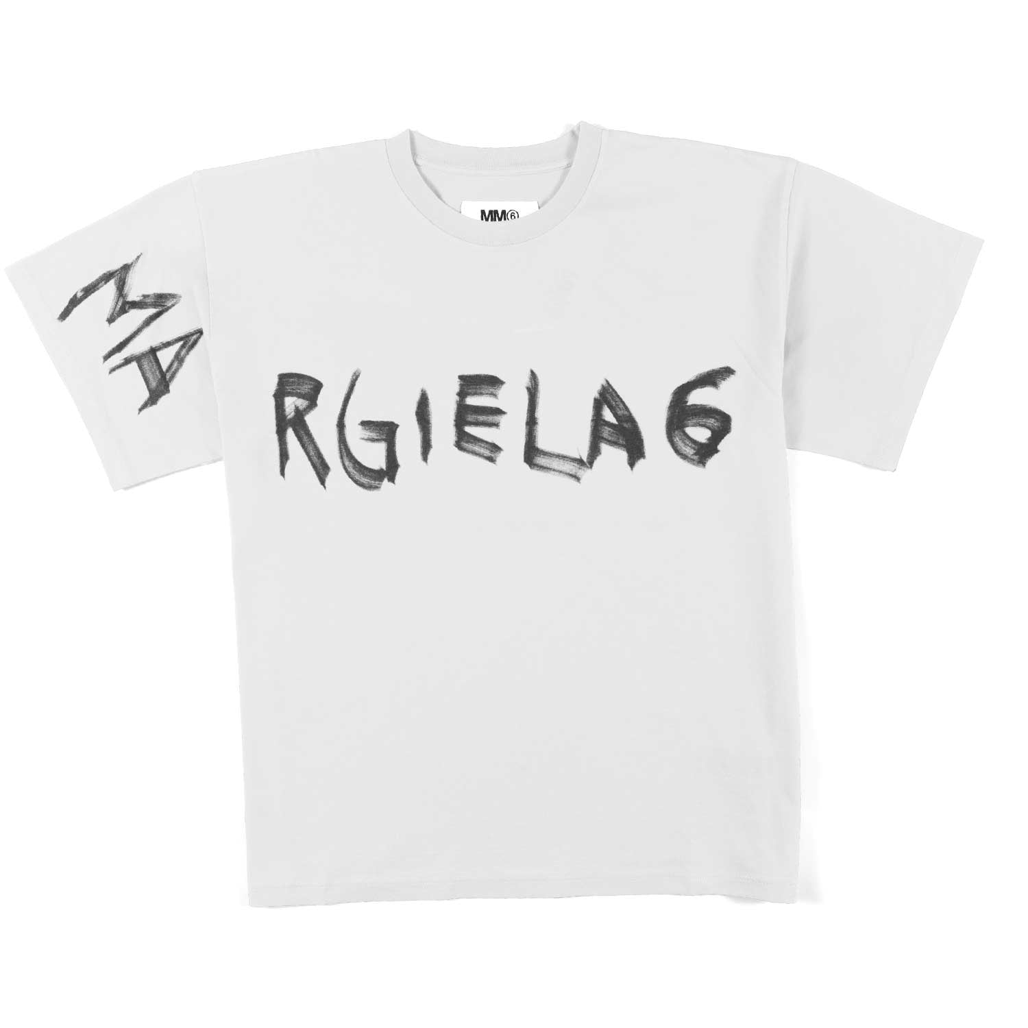 T-SHIRT OVER BIANCA CON LOGO GRAFFITI - annameglio.com abbigliamento moda