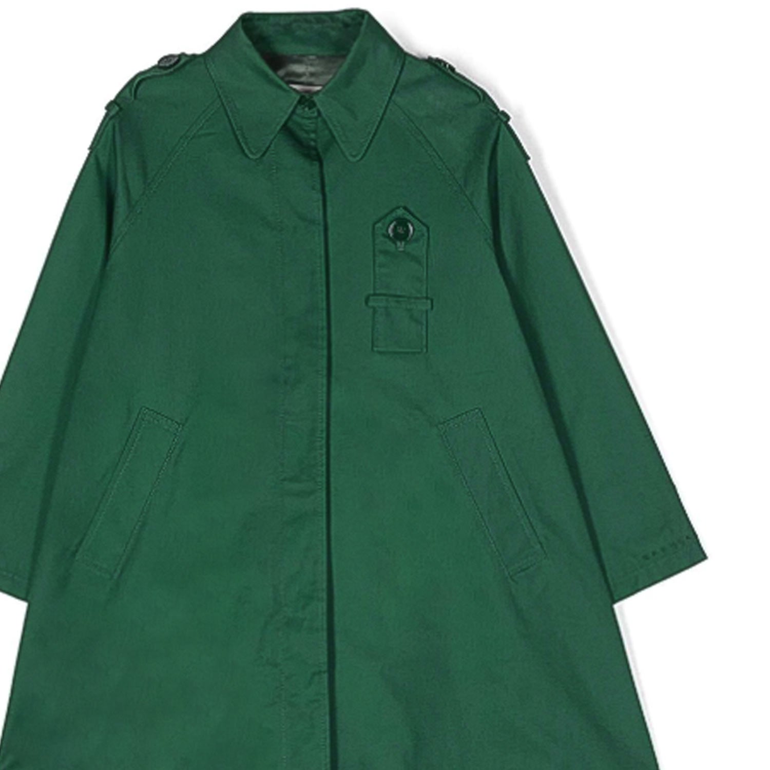 TRENCH COAT VERDE SMERALDO BAMBINA E TEENAGER - annameglio.com abbigliamento moda