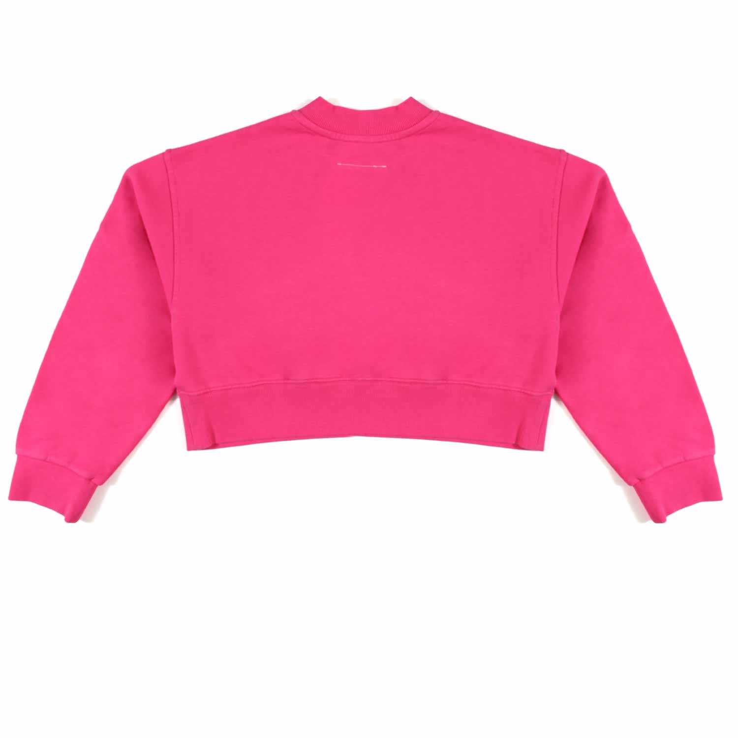 FELPA CROPPED FUCSIA CON LOGO ARGENTO - annameglio.com abbigliamento moda