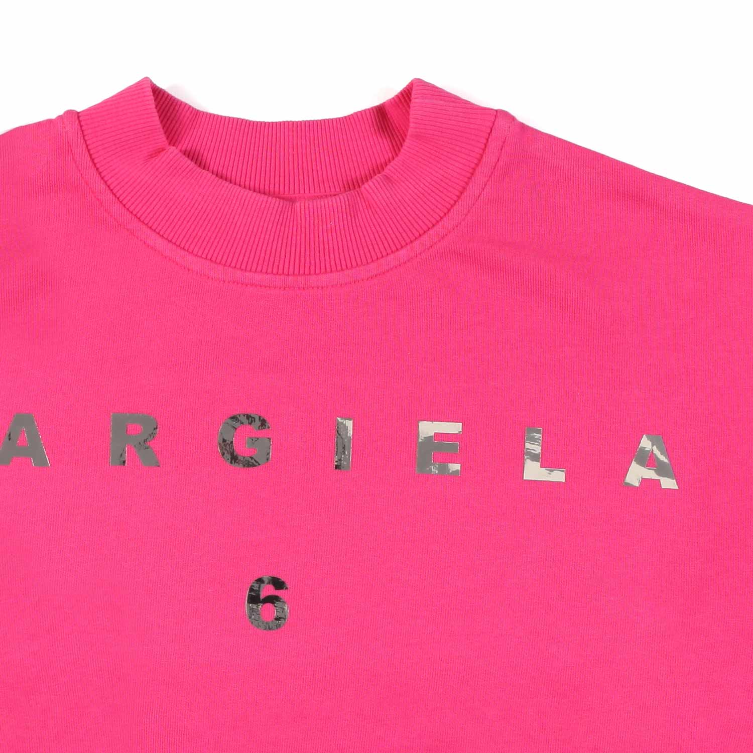 FELPA CROPPED FUCSIA CON LOGO ARGENTO - annameglio.com abbigliamento moda
