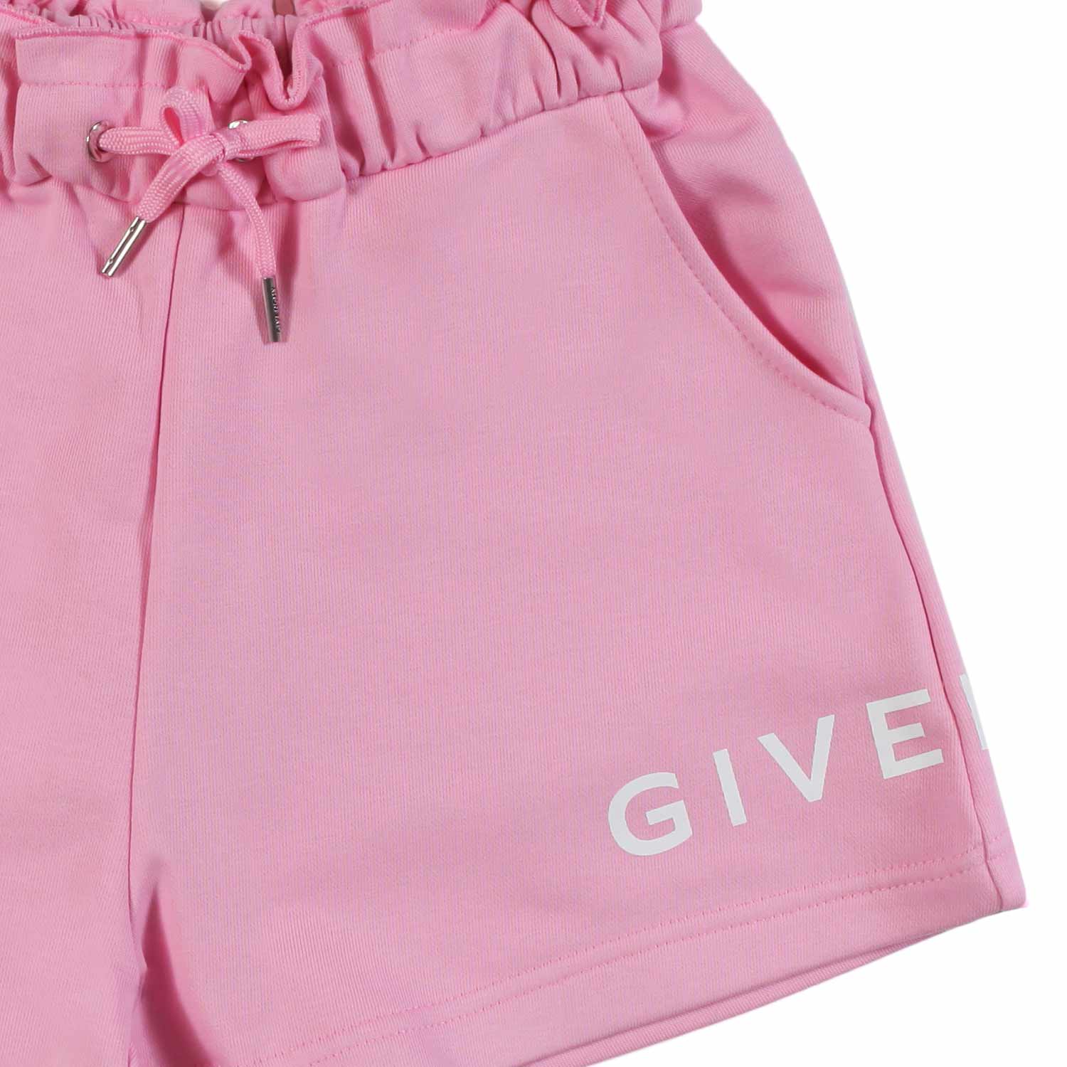 SHORTS DI FELPA ROSA CON LOGHI BIANCHI - annameglio.com abbigliamento moda