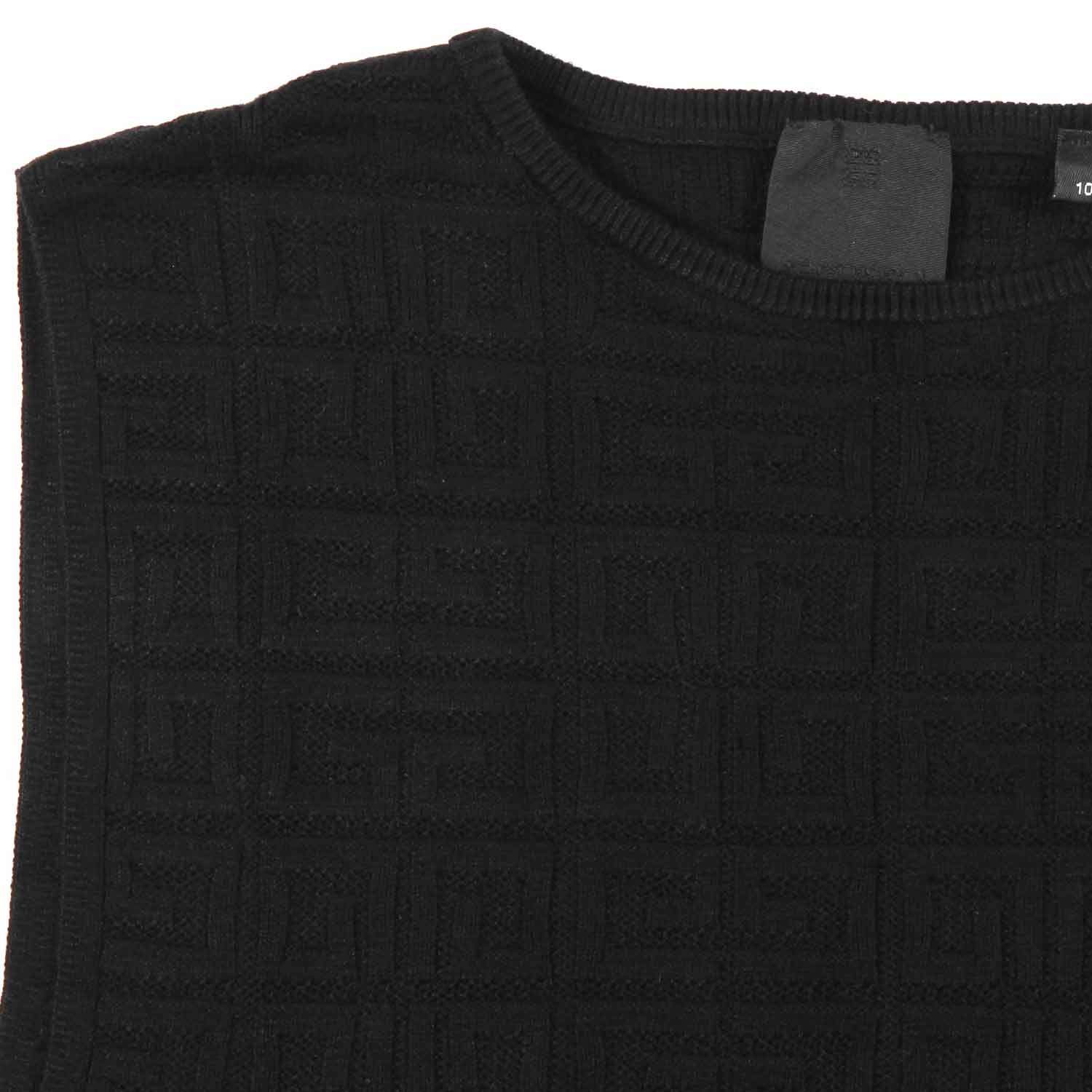 TANK TOP NERO CON LOGHI GOFFRATI BAMBINA E TEEN - annameglio.com abbigliamento moda