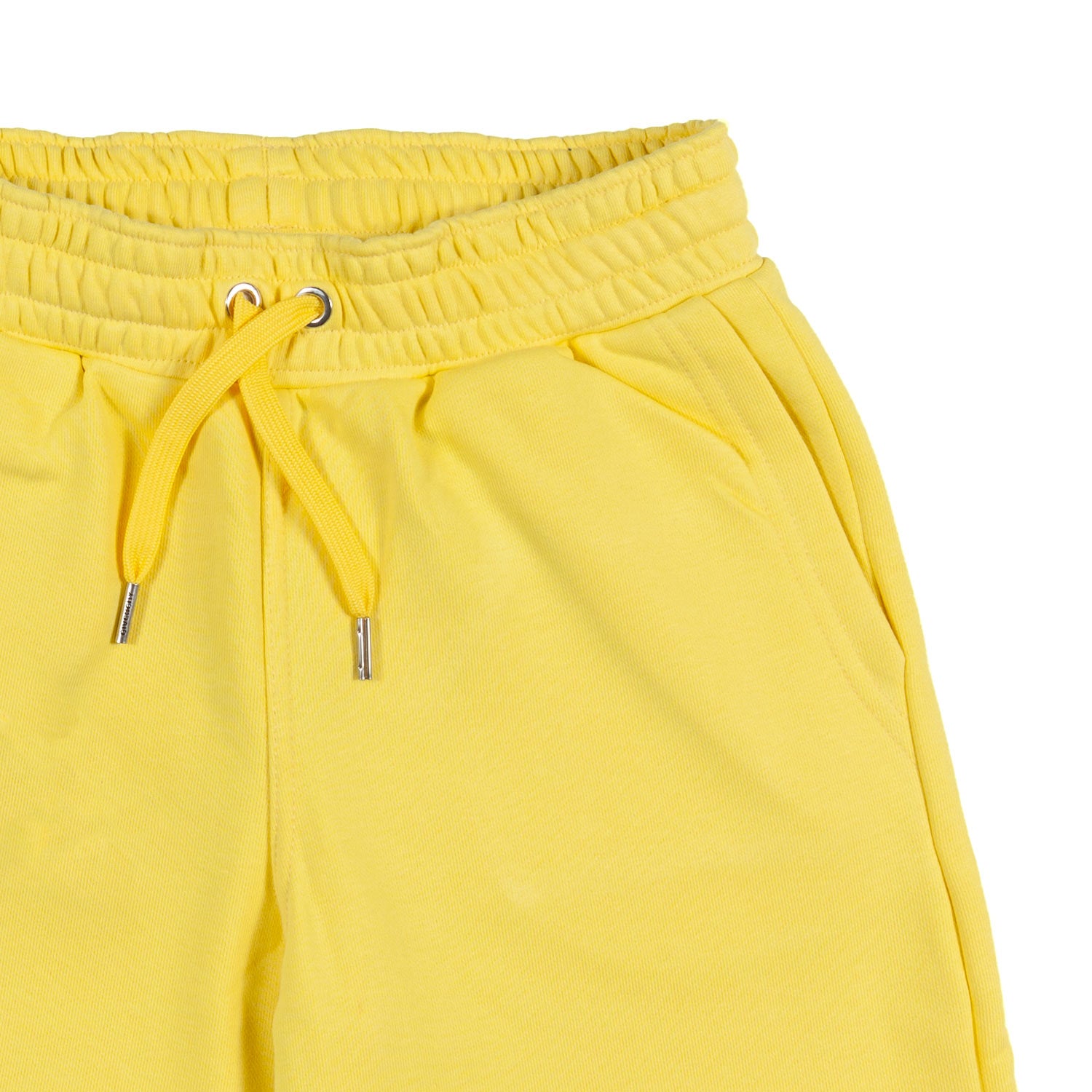 BERMUDA UNISEX IN FELPA GIALLO CON LOGHI NERI - annameglio.com abbigliamento moda