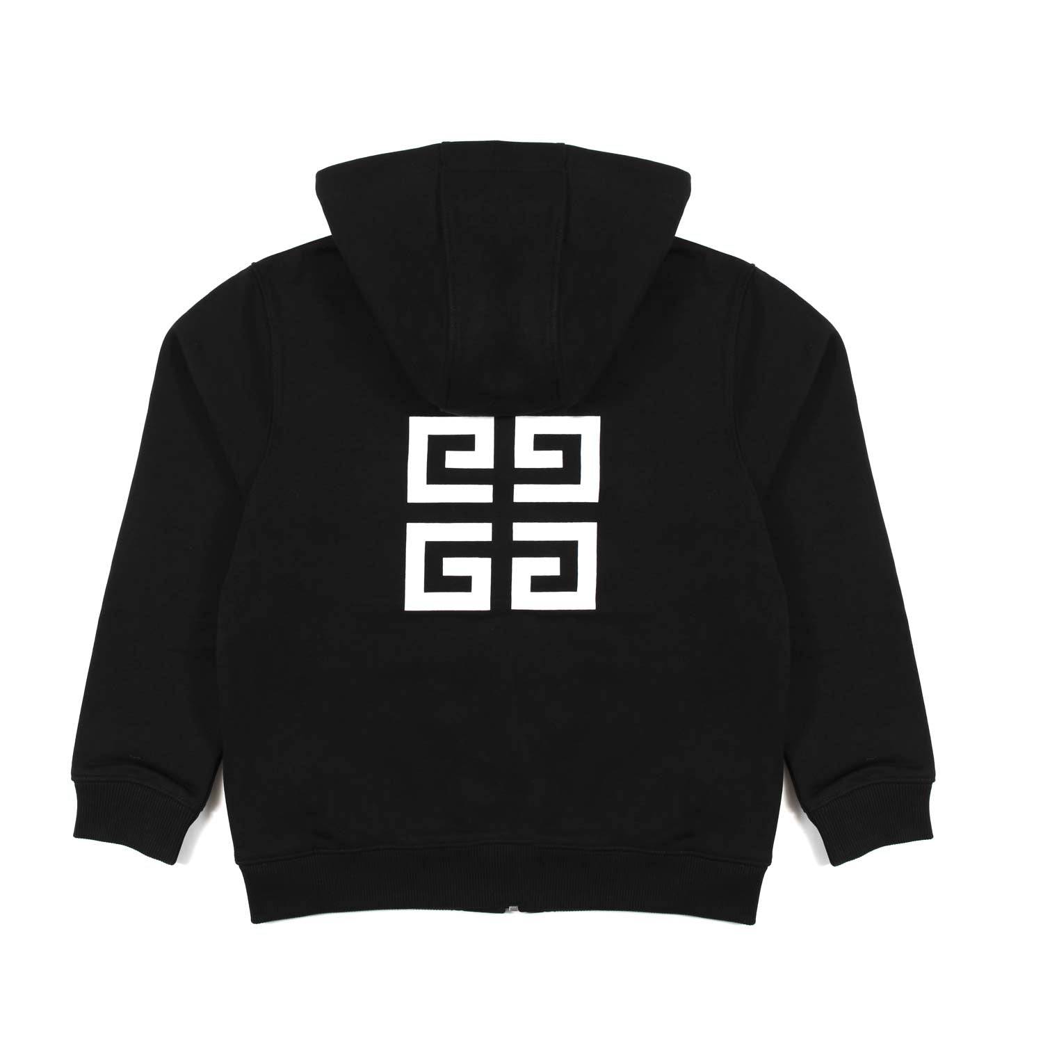 FELPA NERA UNISEX CON CAPPUCCIO E LOGHI BIANCHI - annameglio.com abbigliamento moda