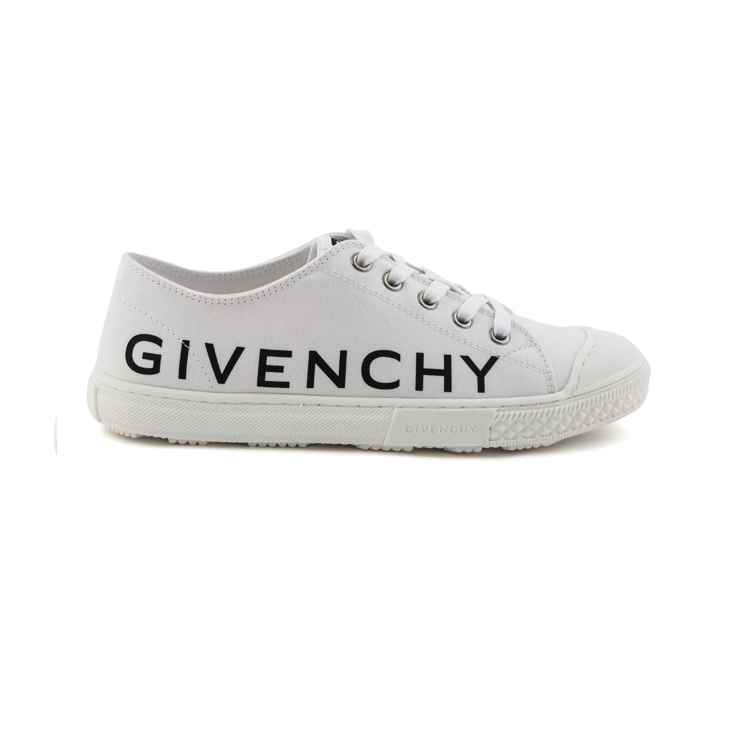 SNEAKER UNISEX BIANCA IN CANVAS CON LOGHI NERI - annameglio.com abbigliamento moda