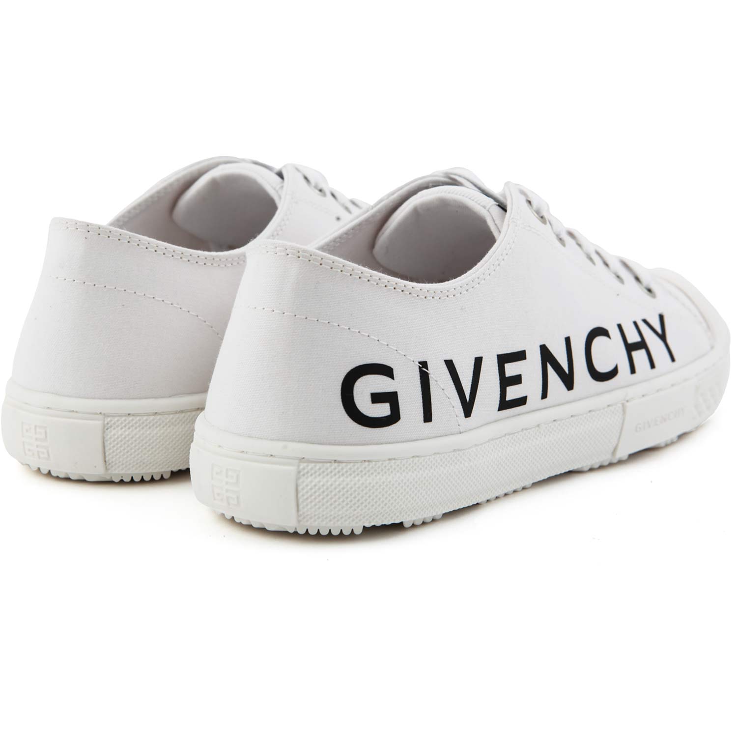 SNEAKER UNISEX BIANCA IN CANVAS CON LOGHI NERI - annameglio.com abbigliamento moda