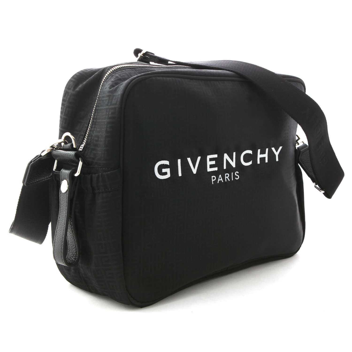 BORSA FASCIATOIO TRACOLLA NERA CON LOGO BIANCO - annameglio.com abbigliamento moda