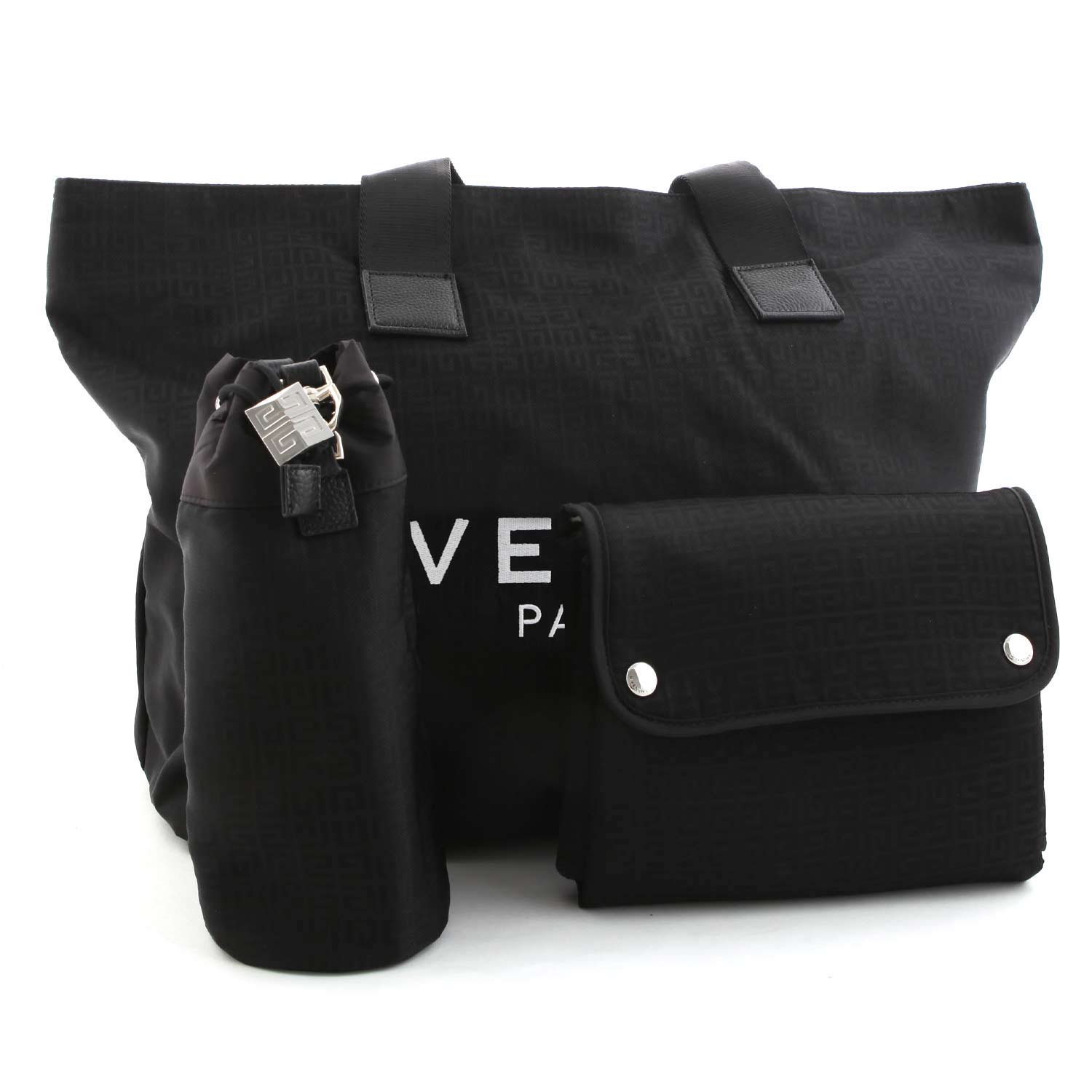 BORSA FASCIATOIO TOTE NERA CON LOGO BIANCO - annameglio.com abbigliamento moda