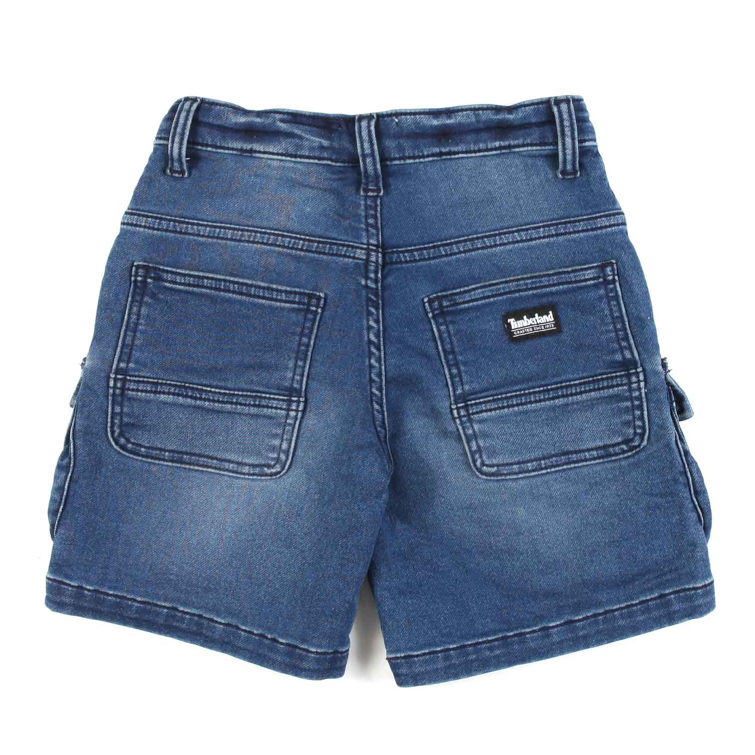 BERMUDA CARGO IN DENIM BLU MEDIO - annameglio.com abbigliamento moda