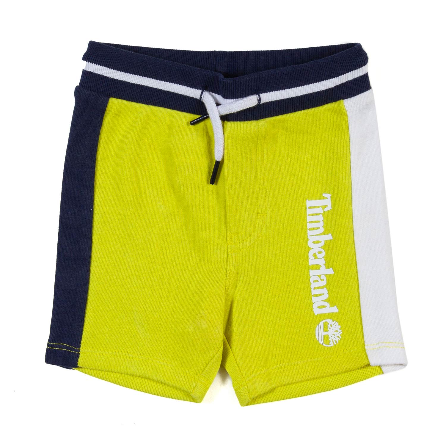 SHORTS FELPA GIALLO CON FASCE BLU E BIANCHE BIMBO - annameglio.com abbigliamento moda