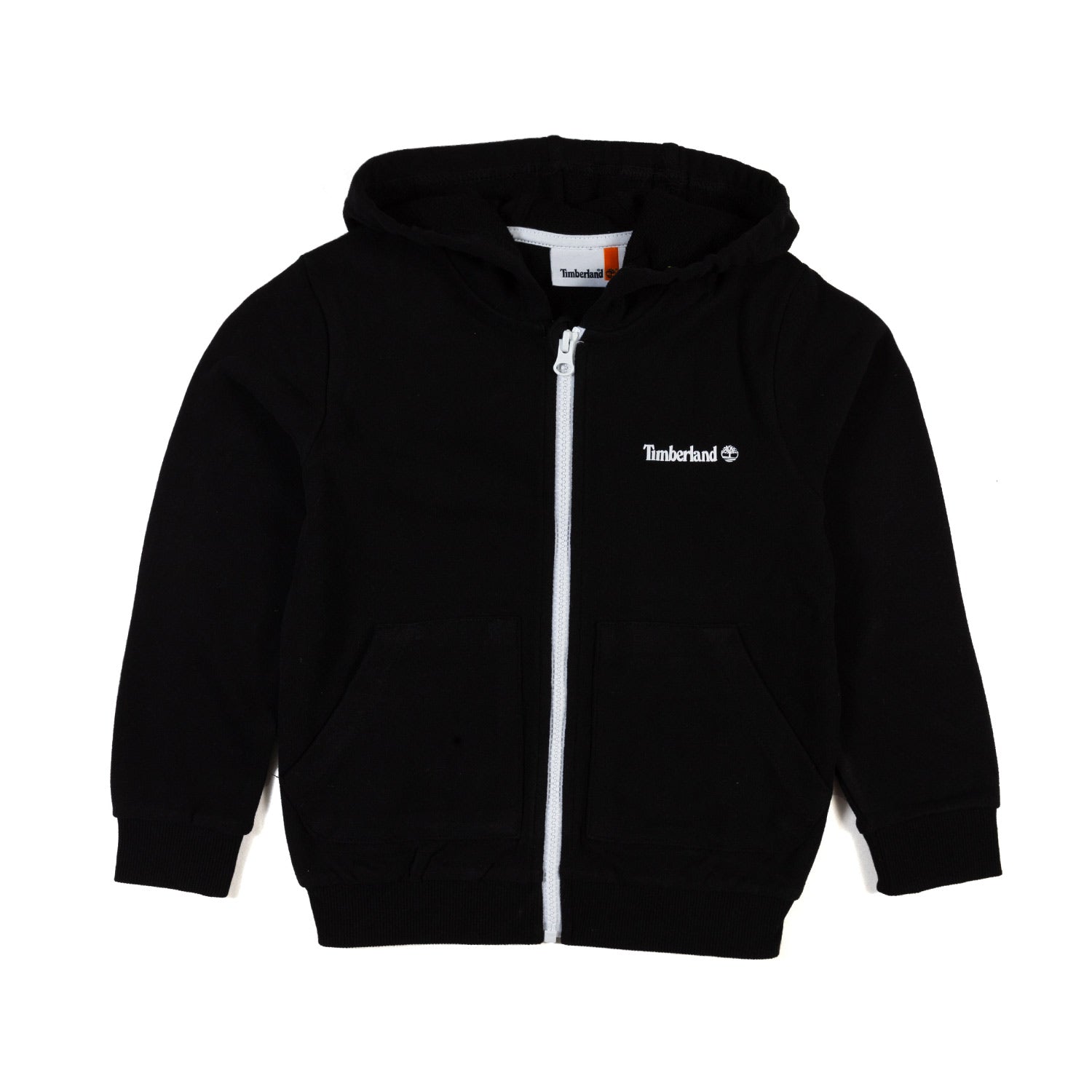 FELPA HOODIE NERA CON MINI LOGO BIANCO E ZIP - annameglio.com abbigliamento moda