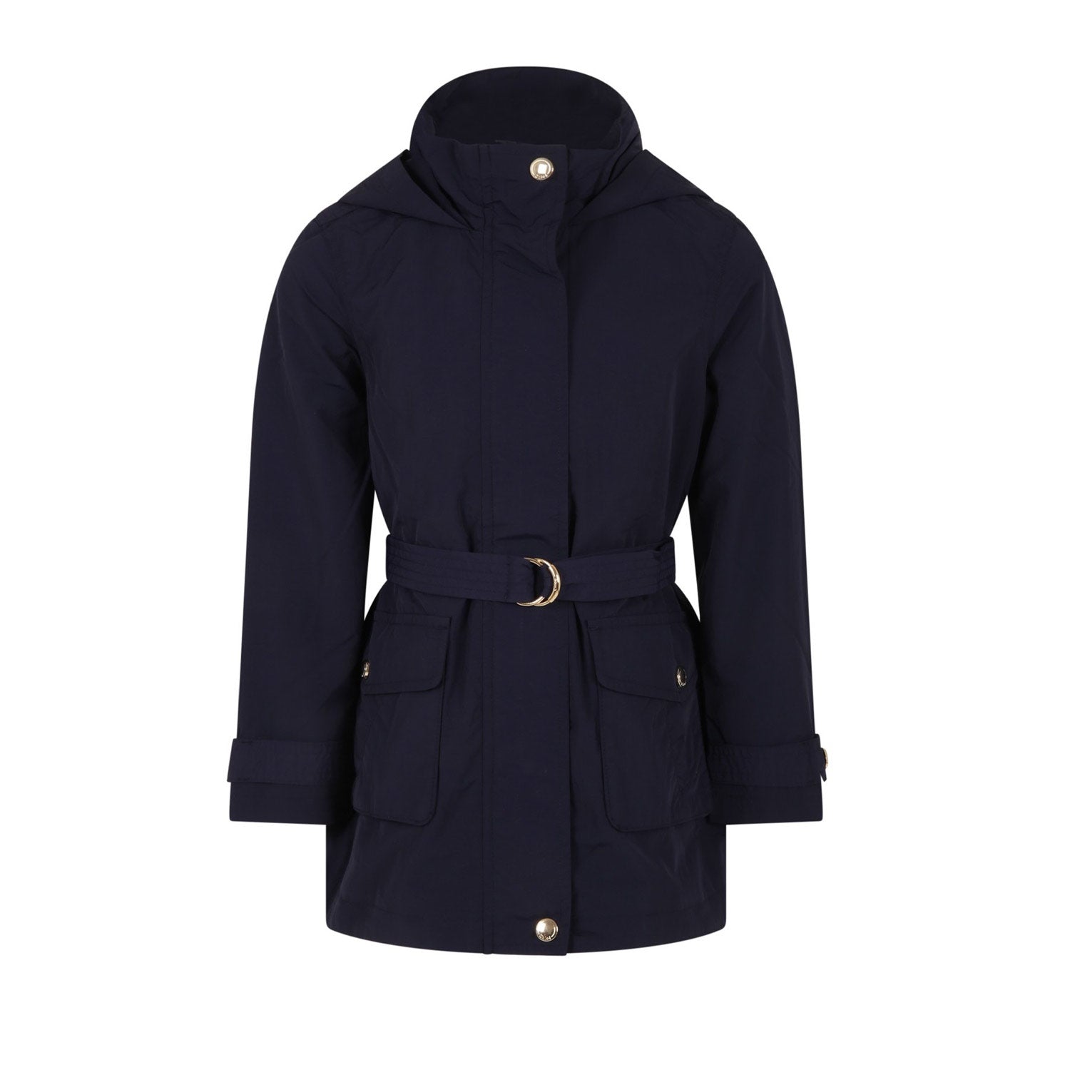 PARKA BLU NAVY CON CINTA BAMBINA E TEENAGER - annameglio.com abbigliamento moda