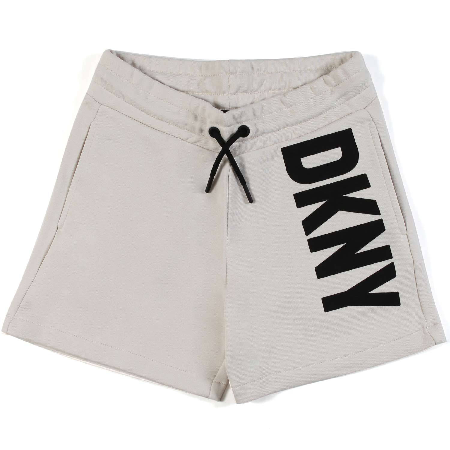 SHORTS FELPA BEIGE CON LOGO NERO BAMBINA TEEN - annameglio.com abbigliamento moda