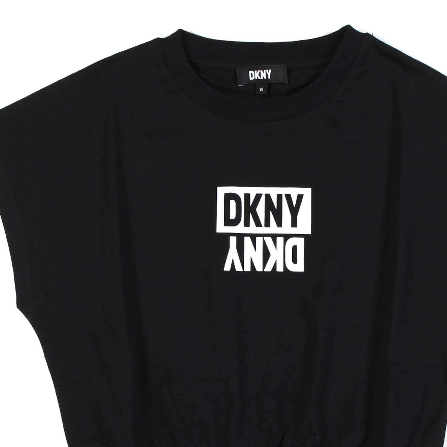 T-SHIRT CANOTTA NERA CON LOGO BIANCO BAMBINA TEEN - annameglio.com abbigliamento moda