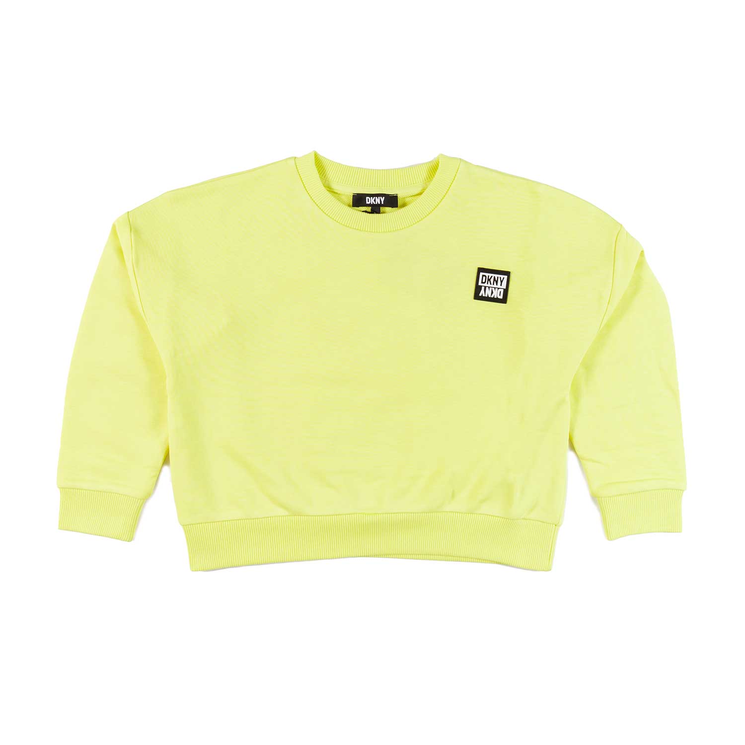FELPA CROPPED GIALLO FLUO BAMBINA E TEENAGER - annameglio.com abbigliamento moda
