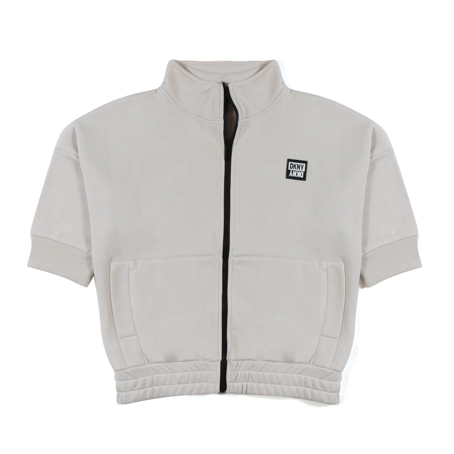 FELPA BEIGE CON LOGO NERO E ZIP BAMBINA TEEN - annameglio.com abbigliamento moda
