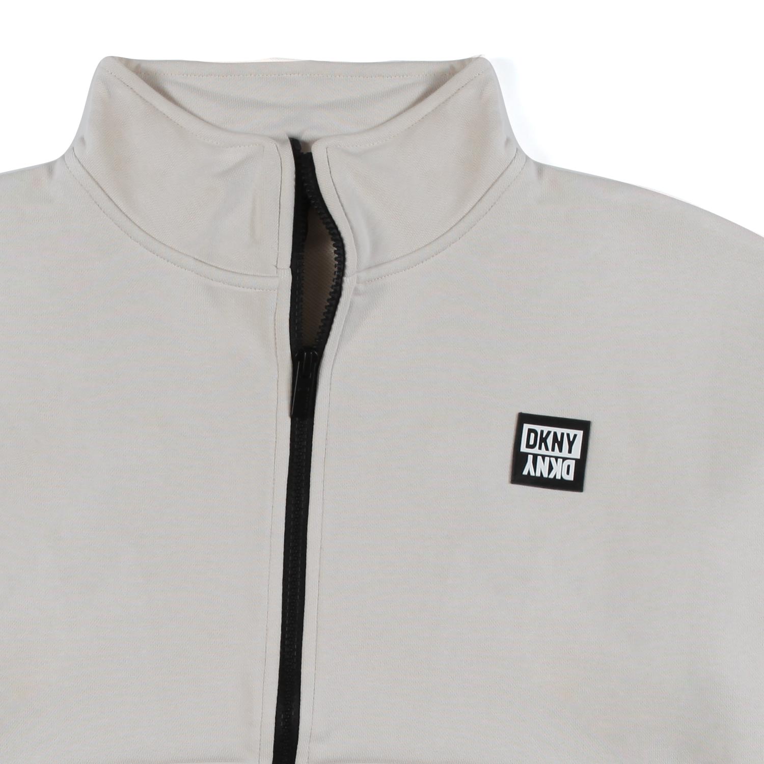 FELPA BEIGE CON LOGO NERO E ZIP BAMBINA TEEN - annameglio.com abbigliamento moda