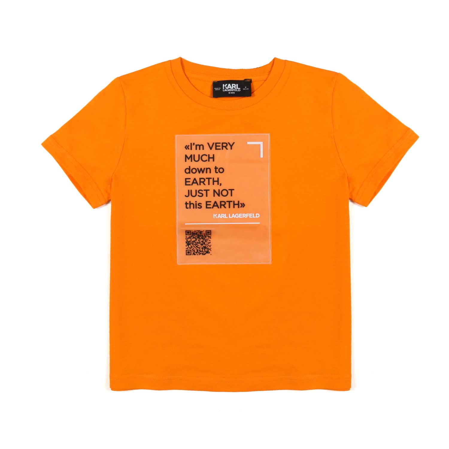 T-SHIRT UNISEX ARANCIO CON PATCH LOGO TRASPARENTE - annameglio.com abbigliamento moda