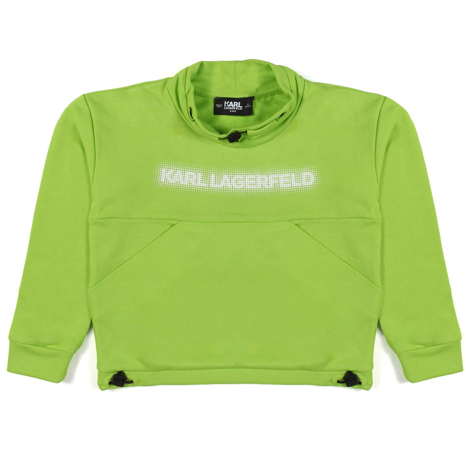 FELPA CROPPED VERDE ACIDO CON COULISSE - annameglio.com abbigliamento moda