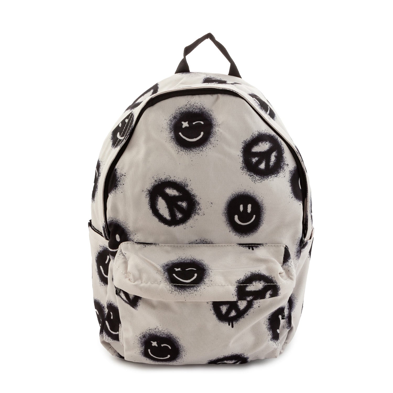 ZAINO UNISEX PEACE SMILE BIANCO E NERO - annameglio.com abbigliamento moda
