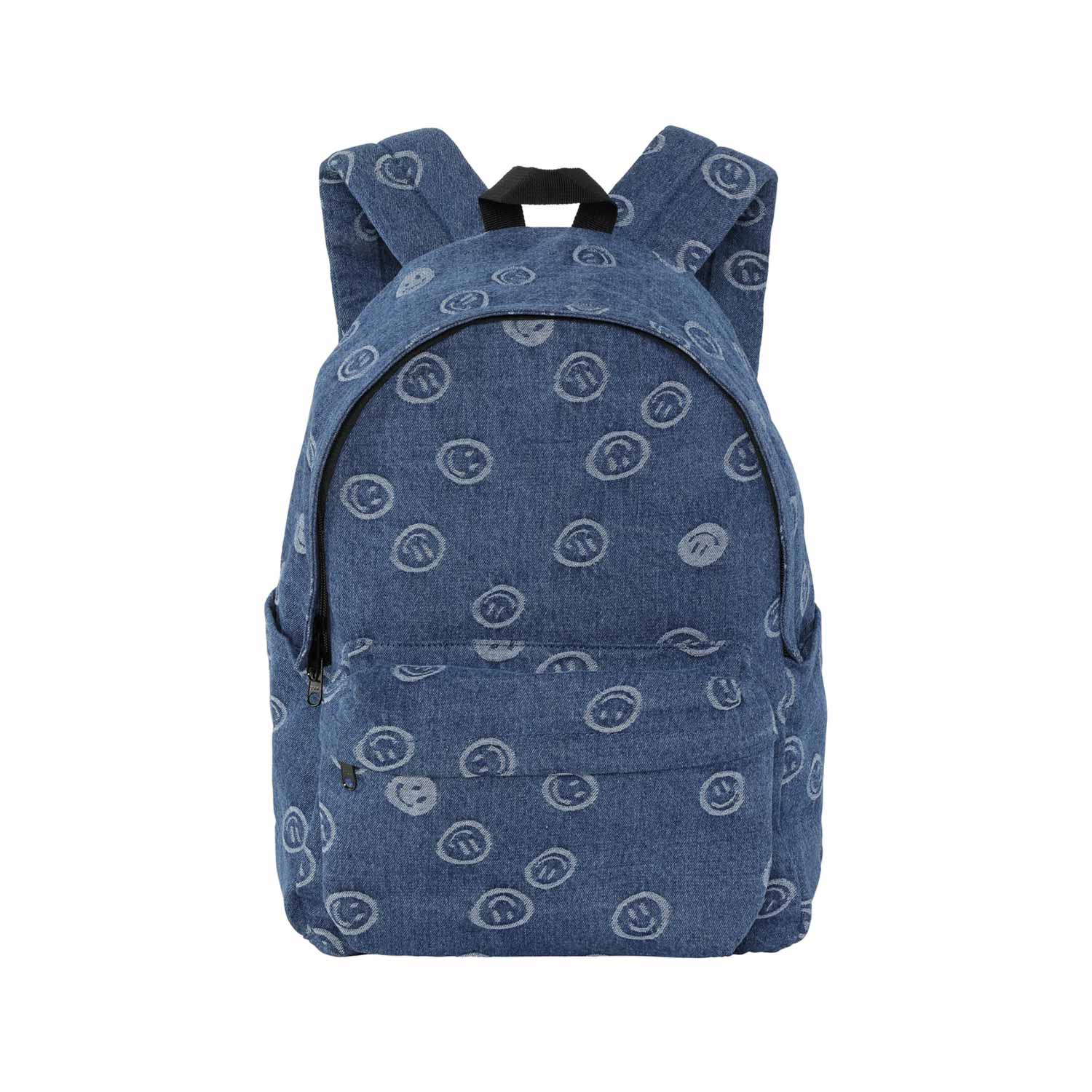 ZAINO UNISEX HAPPINESS BLU CON TASCA LAPTOP - annameglio.com abbigliamento moda
