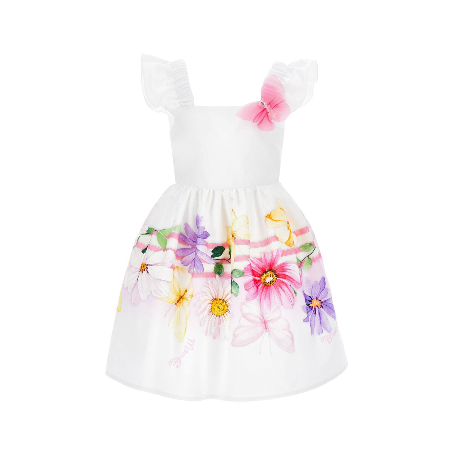 ABITO FLOREALE BIANCO CON STAMPE COLORATE BAMBINA - annameglio.com abbigliamento moda